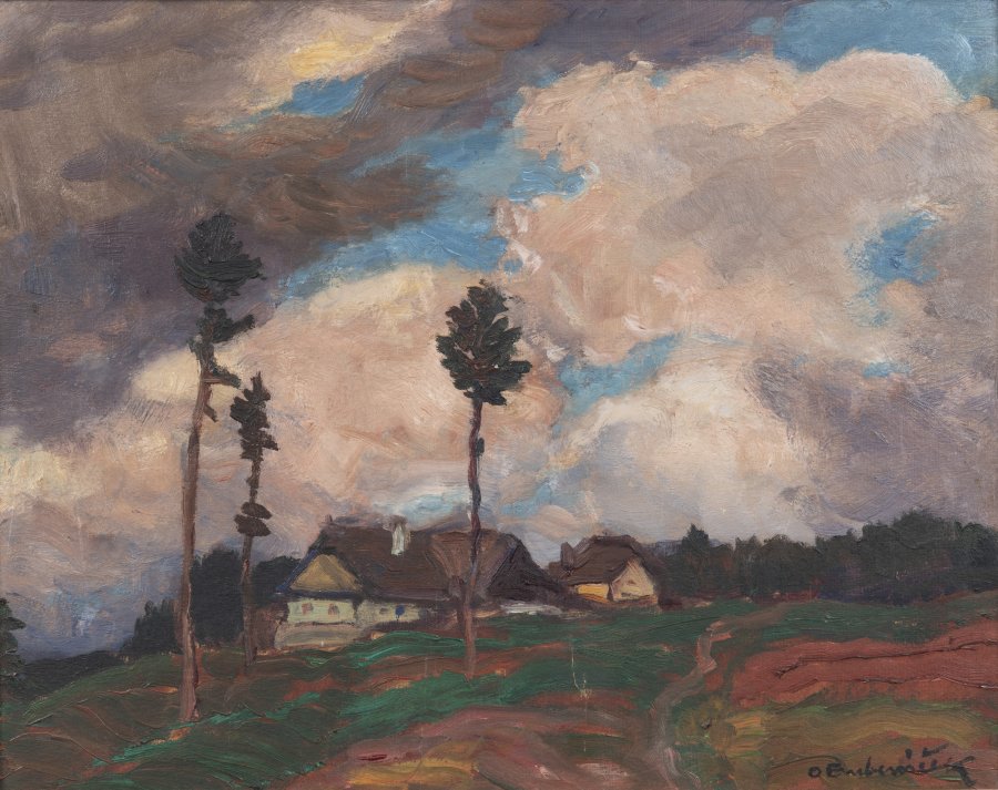 LANDSCAPE WITH COTTAGES