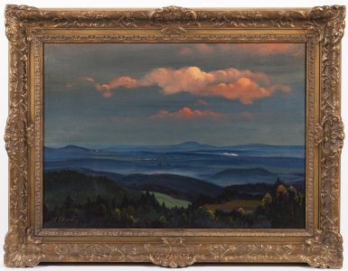 LANDSCAPE WITH CLOUDS IN THE EVENING LIGHT