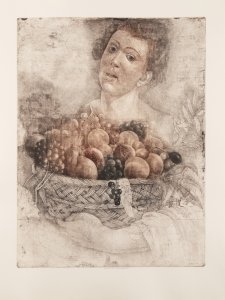 BOY WITH A BASKET OF FRUIT