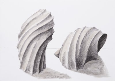 TWO STUDY DRAWINGS FOR SCULPTURES