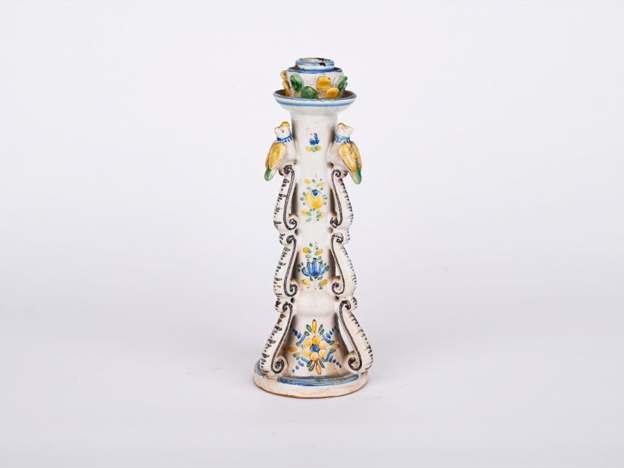 A CERAMIC STUPAVA CANDLESTICK