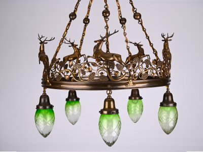 A CHANDELIER WITH DEERS