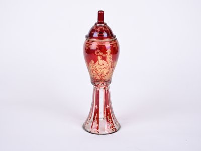 A RUBY GLASS CUP