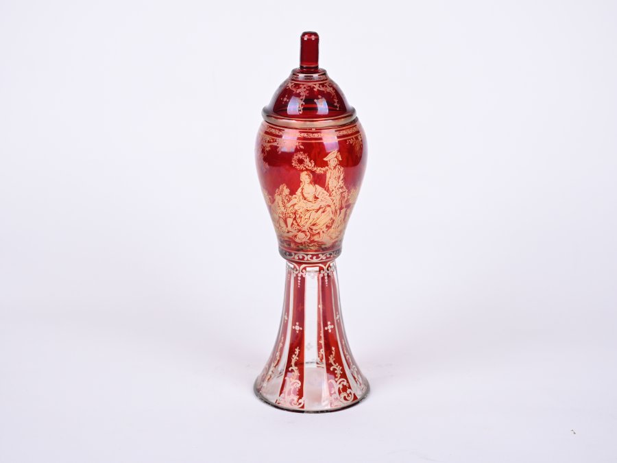 A RUBY GLASS CUP