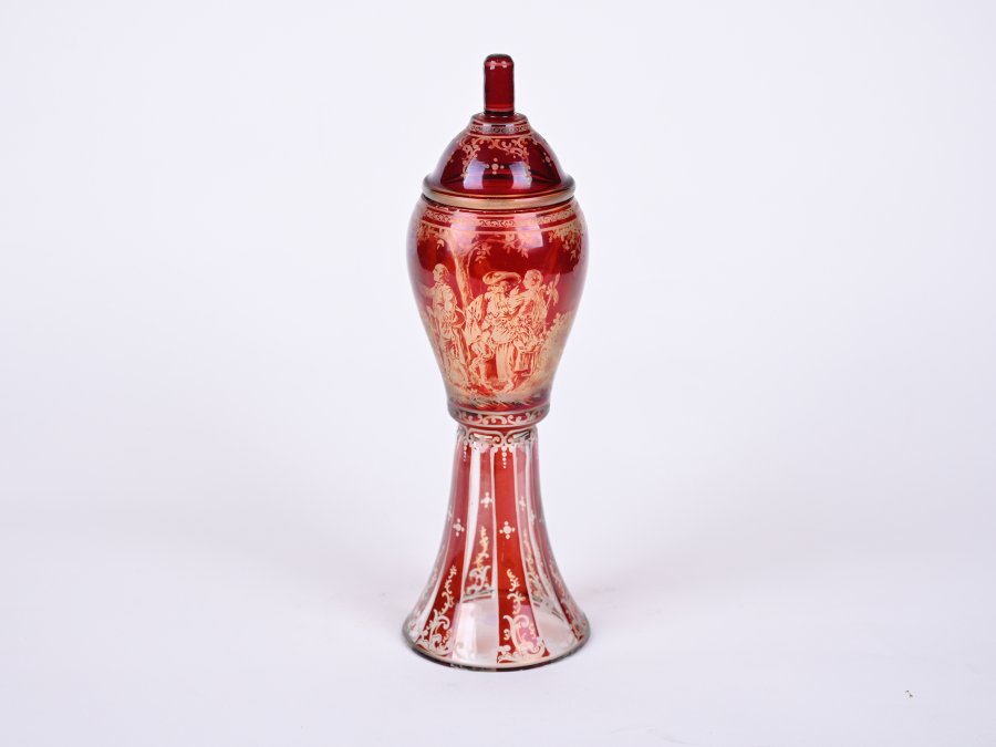 A RUBY GLASS CUP