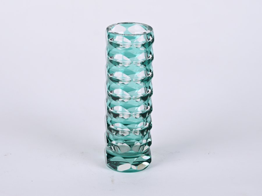 THREE CUT GLASS VASES