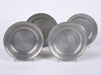 SET OF FOUR TIN PLATES