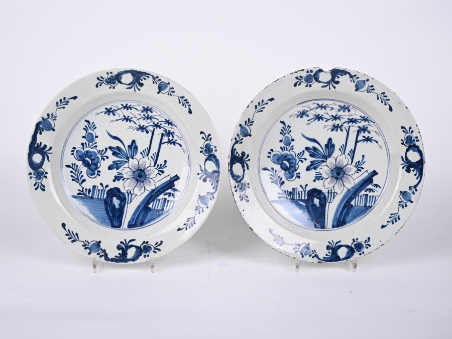 TWO PLATES FROM DELFT