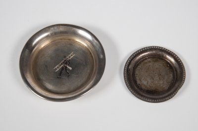 TWO SILVER PLATES