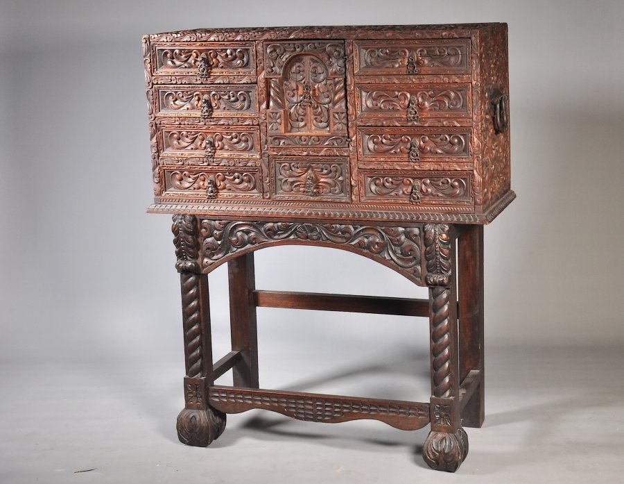 CARVED CABINET WITH DRAWERS