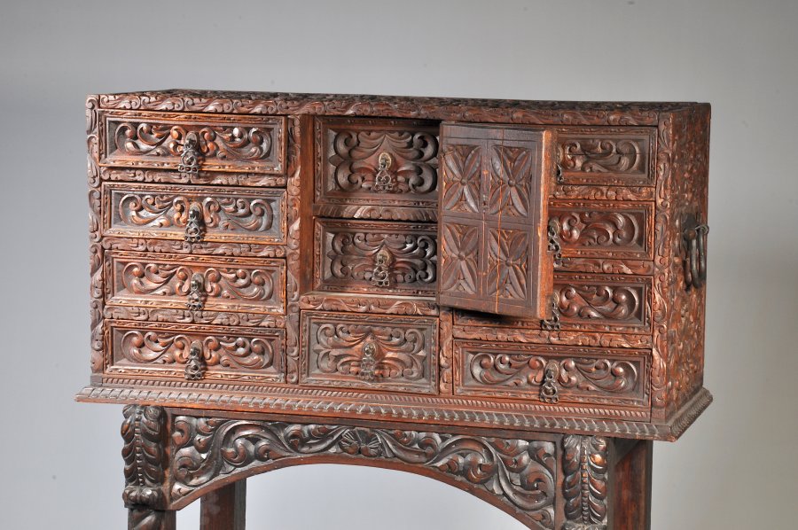 CARVED CABINET WITH DRAWERS