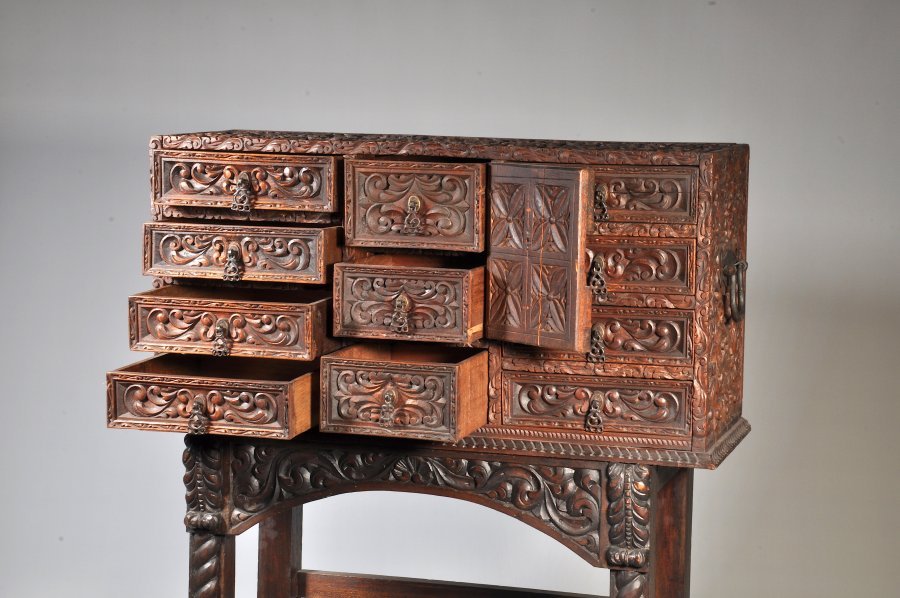 CARVED CABINET WITH DRAWERS