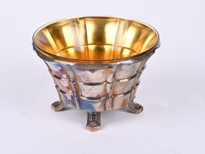 METAL PLATED GLASS BOWL