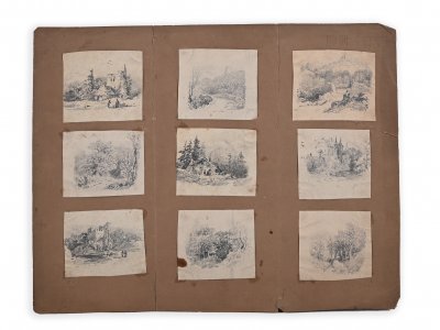 SET OF NINE DRAWINGS