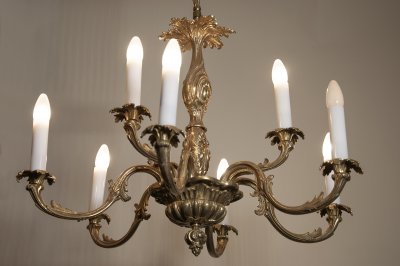 BRASS FLORAL CHANDELIER