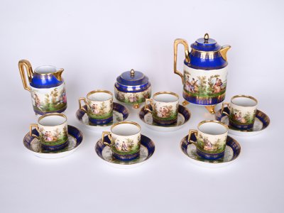 VIENNESE COFFEE SET FOR SIX PERSONS