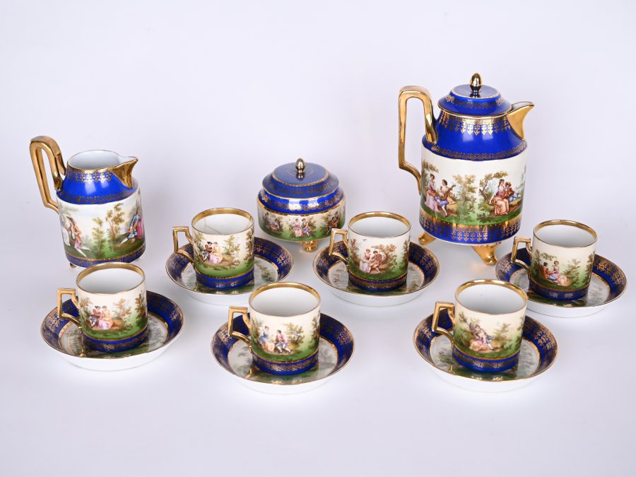 VIENNESE COFFEE SET FOR SIX PERSONS