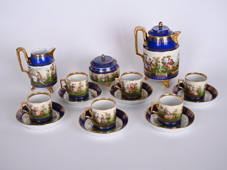 VIENNESE COFFEE SET FOR SIX PERSONS