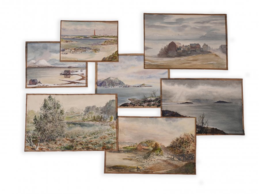 SIX WATERCOLOURS WITH NORWEGIAN LANDSCAPE