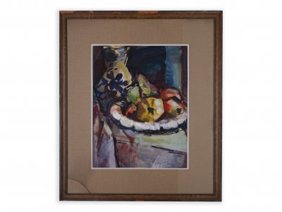 STILL LIFE WITH FRUIT AND A PAINTED JUG