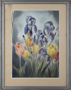 IRISES AND TULIPS