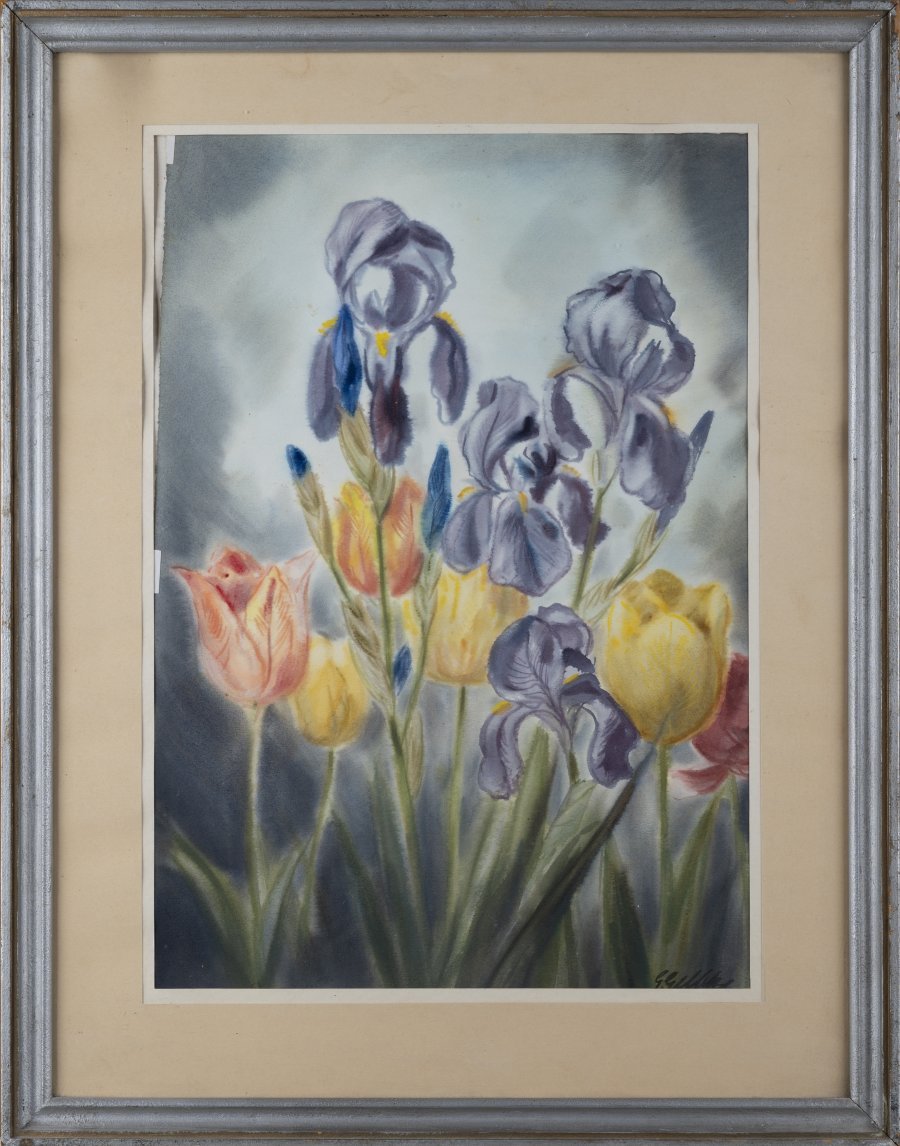 IRISES AND TULIPS