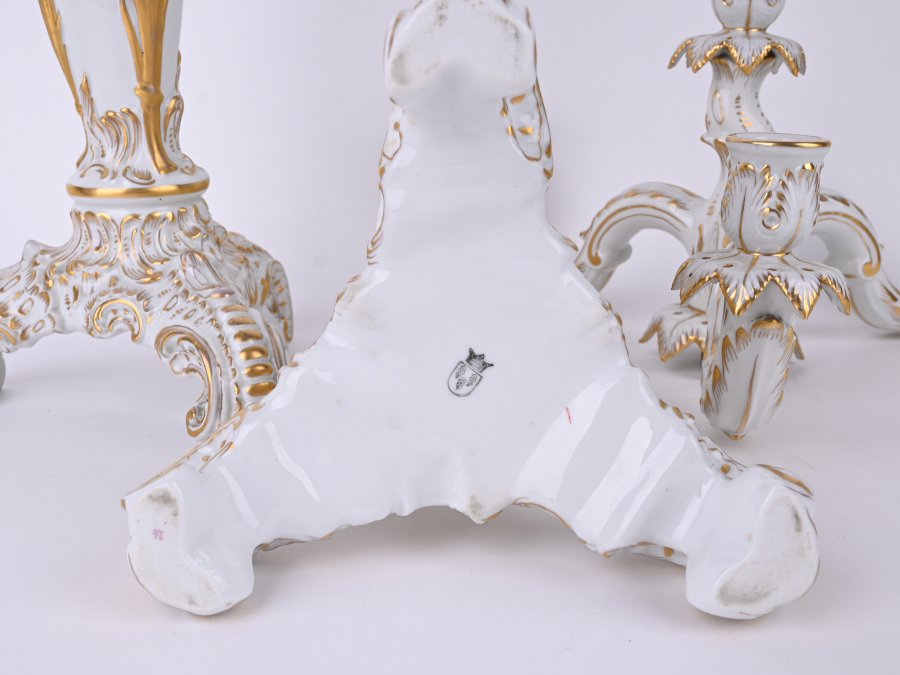 PAIRED PORCELAIN CANDELABRA