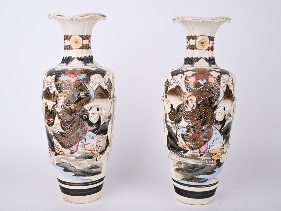 PAIRED JAPANESE VASES