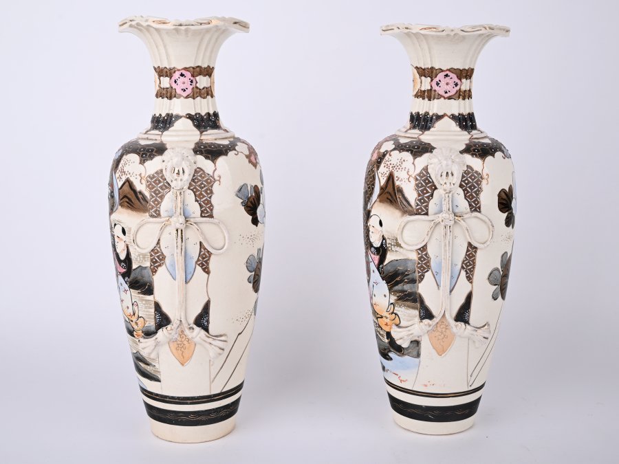 PAIRED JAPANESE VASES