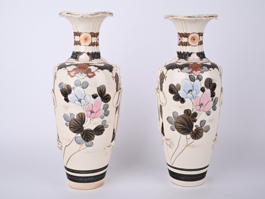 PAIRED JAPANESE VASES