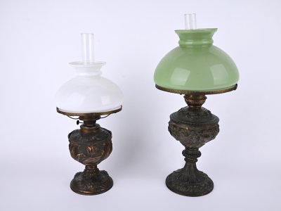 TWO KEROSENE LAMPS