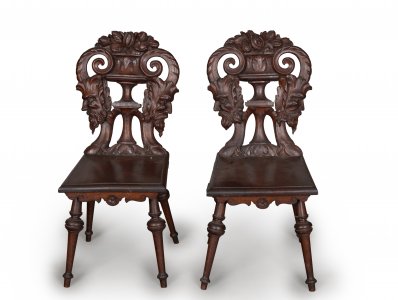 PAIR OF FOLK CHAIRS