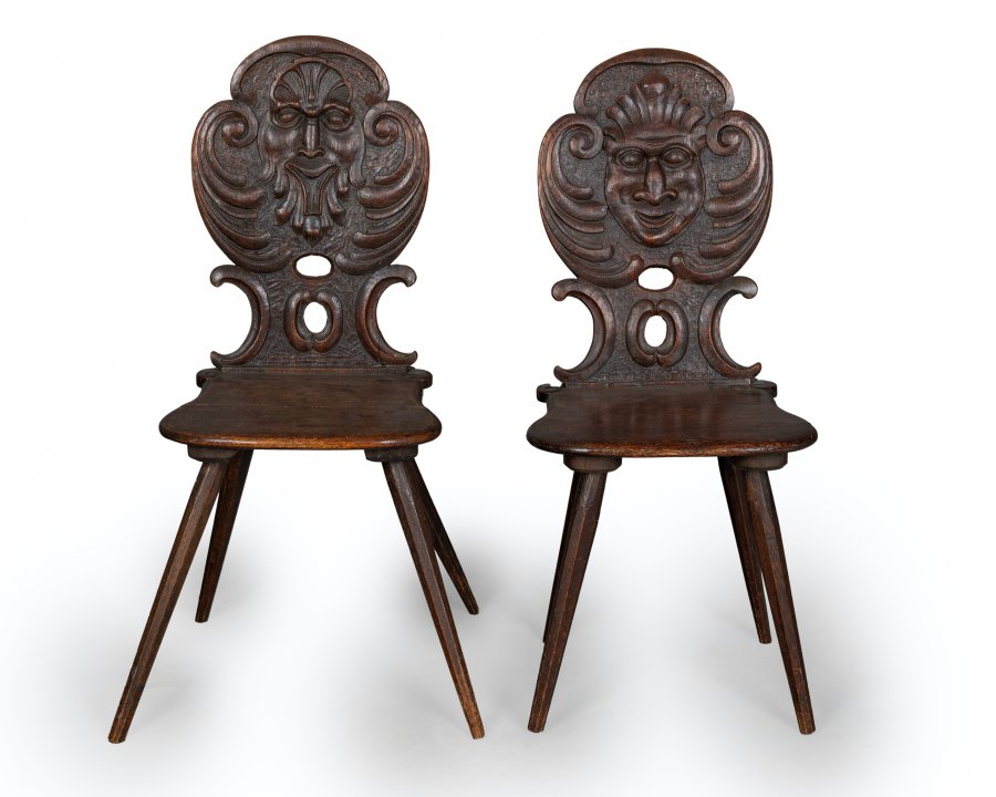 TWO FOLK CHAIRS