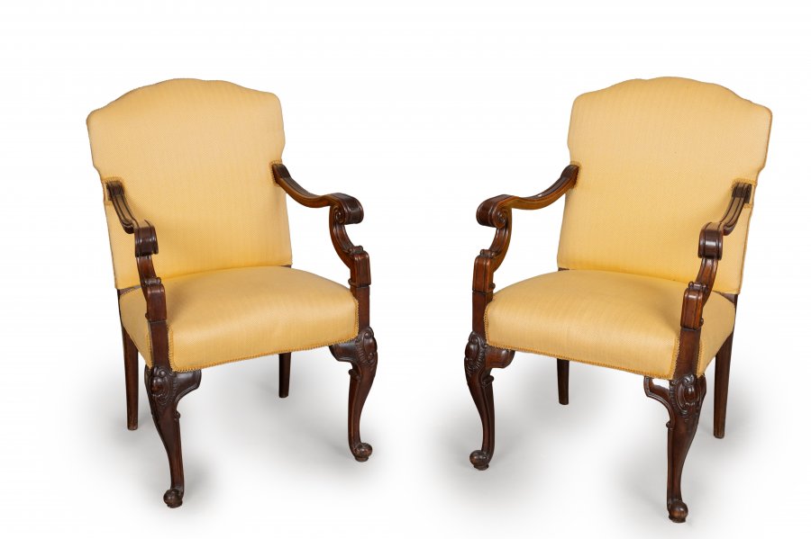 TWO BAROQUE STYLE ARMCHAIRS