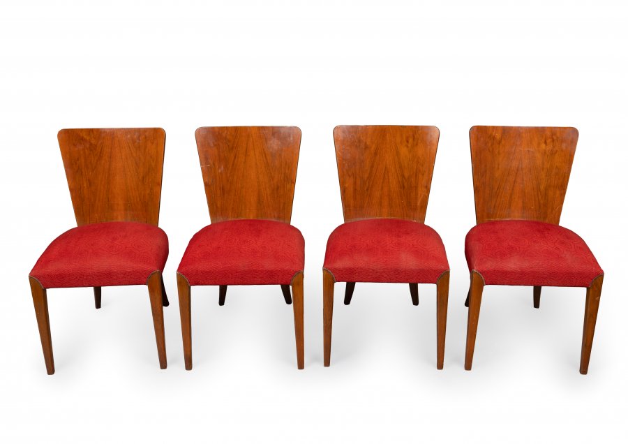 FOUR ART DECO STYLE CHAIRS