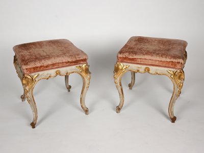 PAIR OF GILDED TABURETS