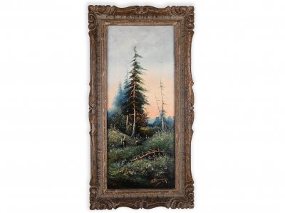 PAIR PAINTINGS OF THE FOREST