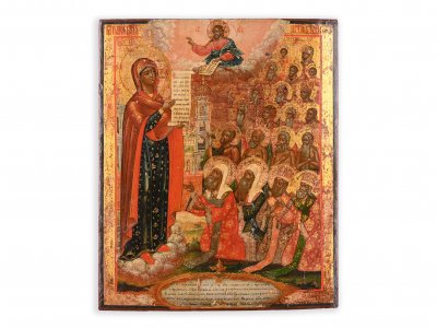 ICON OF THEOKOTOS WITH A CHOIR