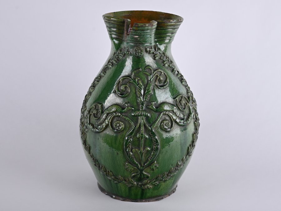 PITCHER WITH PEACOCK MOTIF