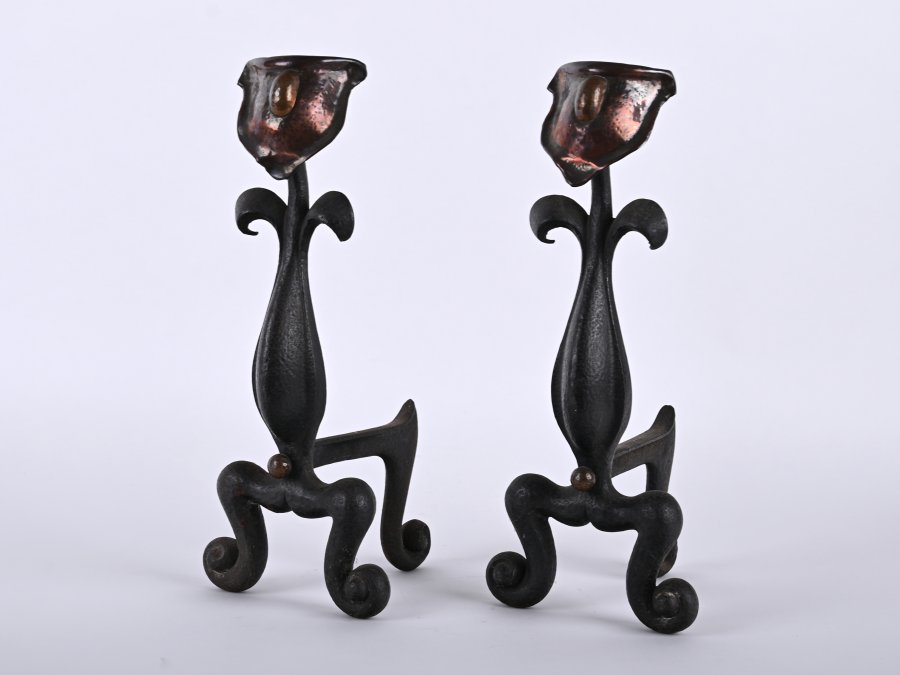 PAIR OF ANDIRONS