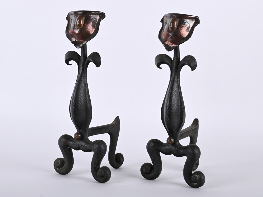 PAIR OF ANDIRONS