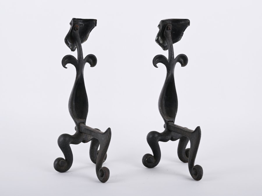 PAIR OF ANDIRONS