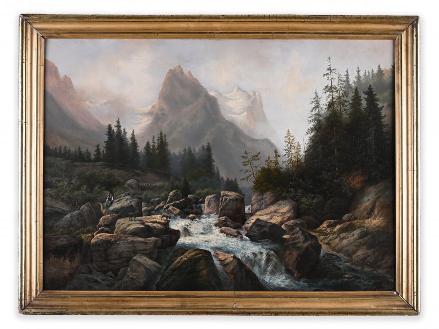 ALPINE LANDSCAPE WITH A RIVER