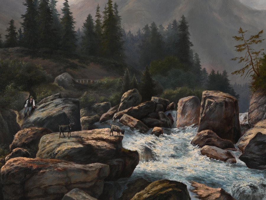 ALPINE LANDSCAPE WITH A RIVER