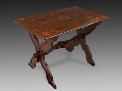 A FOLK INLAID TABLE