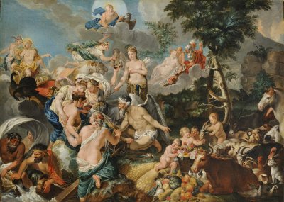 MYTHOLOGICAL SCENE - IN THE EMPIRE OF FLORA