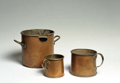 A GROUP OF FOUR COPPER VESSELS