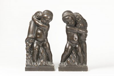 PAIRED ART NOUVEAU PUTTI