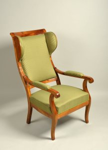 A BIEDERMEIER WING CHAIR 