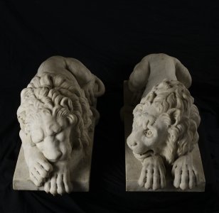 Marble Reclining Lions